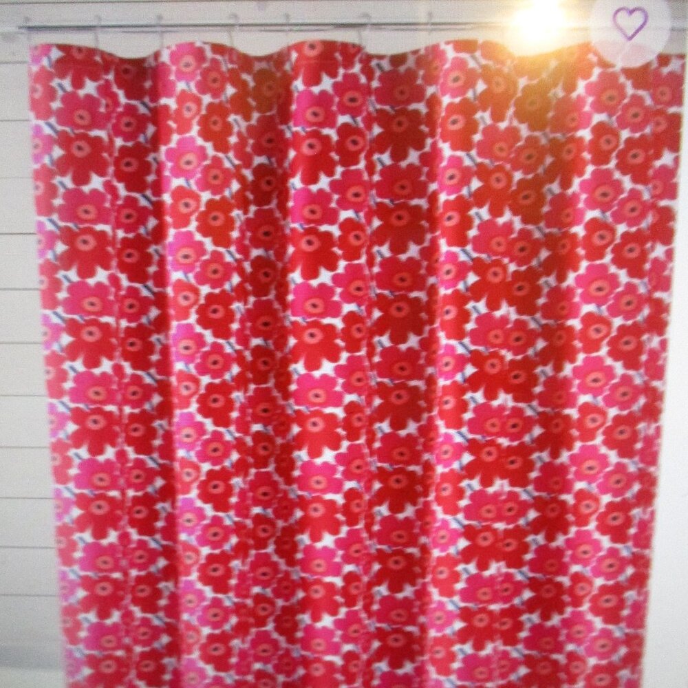 Marimekko Finnish Red  Pattern Shower Curtains  Excellent